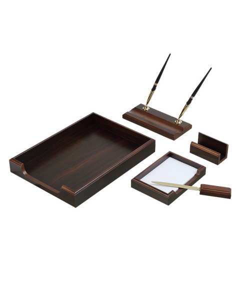 Set pentru birou DIRECT, 5 piese, nuc